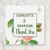 Laat liefde groeien roze rozen bloemenbruiloft bedankjes labels (Achterkant)