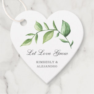 Laat Liefde Groeien Rustieke Waterverf Groene Huwe Bedankjes Labels