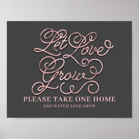 Laat Liefde Groeien Trouwsign Poster (Voorkant)