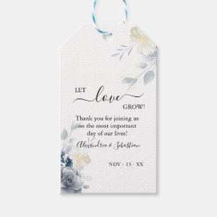 Laat liefde groeien Waterverf Bloemen Trouwgunst Cadeaulabel