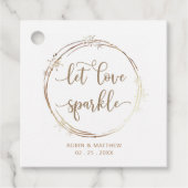 Laat Liefde Sparkle, Modern Goud en Wit Bedankjes Labels (Voorkant)