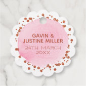 Laat Liefde Sparkle Roze Rose Goud Confetti Bruilo Bedankjes Labels (Achterkant)