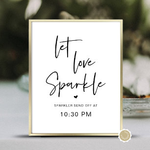 Laat Liefde Sparkle, Sparkler Verstuur Tijd, Bruil Poster