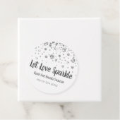 Laat liefde sprankelen wit en zilver Confetti brui Bedankjes Labels (In situ)