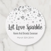 Laat liefde sprankelen wit en zilver Confetti brui Bedankjes Labels (Voorkant)