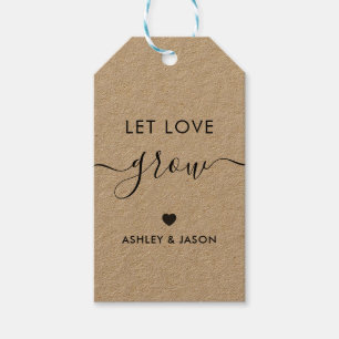 Laat liefdesgroeien, Plant cadeau Label, bruiloft, Cadeaulabel