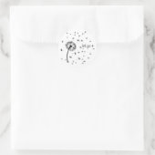 Laat los, dandelionzaad dat in de wind stroomt ronde sticker (Tas)
