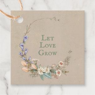 Laat Love Grow Floral Whimsy groeien Bedankjes Labels