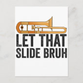 Laat Maar Glijden Bro Funny Trombone Speler Koper Briefkaart (Voorkant)