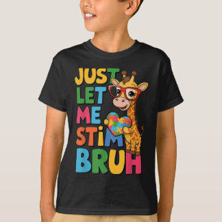 Laat me Bro Boys autistische Giraffe autisme stimm T-shirt