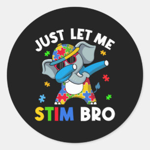 Laat me Bro Boys Tiener Kinder Autisme Awaren Stim Ronde Sticker