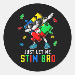 Laat me Bro Dabbing Puzzle autisme Awarene prikkel Ronde Sticker