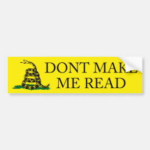 Laat me de bumpersticker lezen