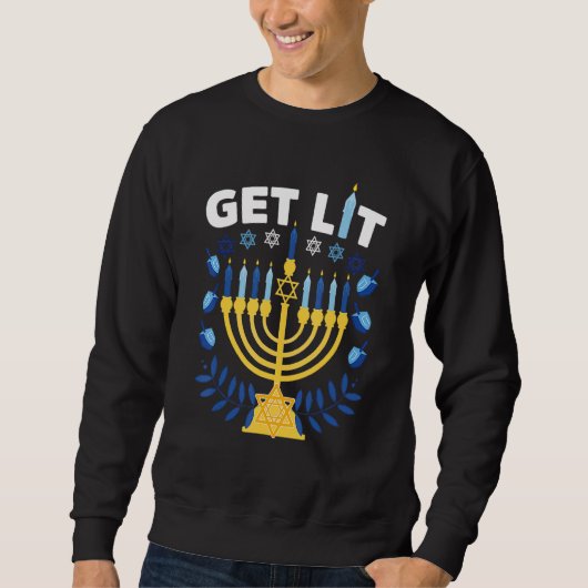 laat me de menorah lelijke hanukkah chanukkah chri trui (Voorkant)