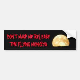 Laat me de vliegende apen met maan vrij bumpersticker