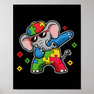 Laat me het autisme-bewustzijn van de olifant stim poster