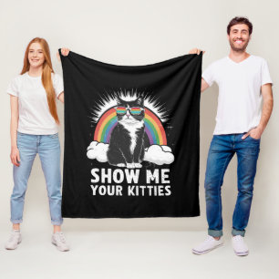 Laat Me Je Kittens Zien Grappige Lesbische Homopre Fleece Deken