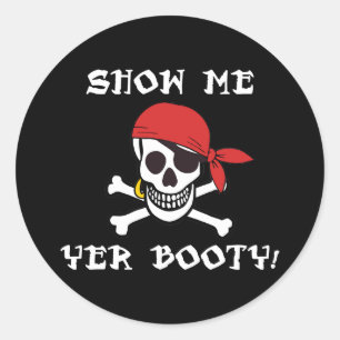 Laat me je kont zien - Grappige volwassenen Jolly Ronde Sticker