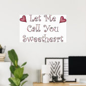 Laat Me Je Liefje Noemen Romantische Typografie Poster (Thuiskantoor)