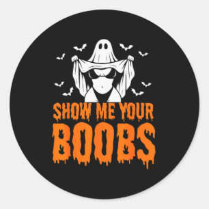 Laat me je S zien, Grappige Geest Halloween Humor  Ronde Sticker