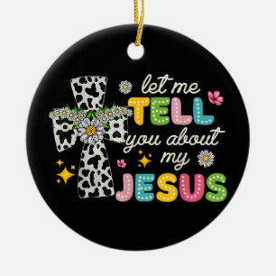 Laat me je vertellen over mijn Jesus Groovy Christ Keramisch Ornament