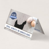 Laat me je vertellen over mijn kippeëieren voor ve visitekaartjes (Achterkant)