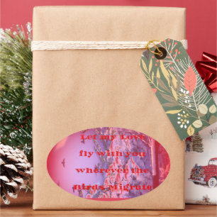 Laat me met je vliegen ovale sticker