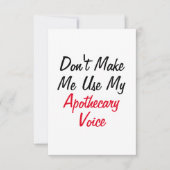 Laat me mijn apathecaire stem niet gebruiken kaart (Voorkant)
