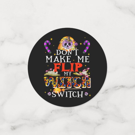 Laat me mijn heksenschakelaar niet omdraaien, heks confetti (Kleine voorkant)