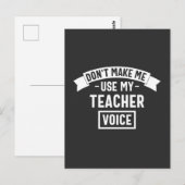 Laat me mijn lerarenstem niet gebruiken briefkaart (Voorkant / Achterkant)