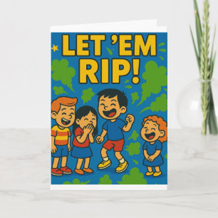 Laat me rippen! Een verjaardagsfeest! Kaart