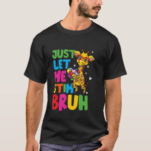 Laat Me Stim Bro Jongens Autistische Giraf Autisme T-shirt