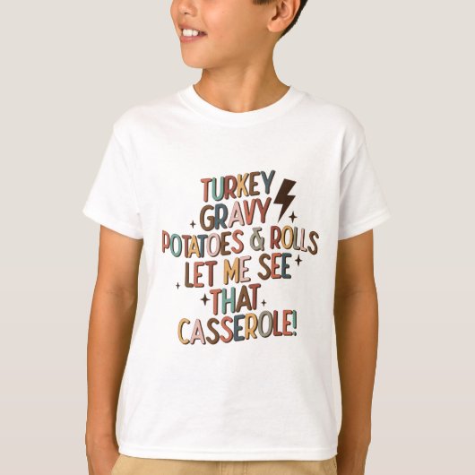 Laat me zien dat Casserole Funny Retro Thanksgivin T-shirt (Voorkant)