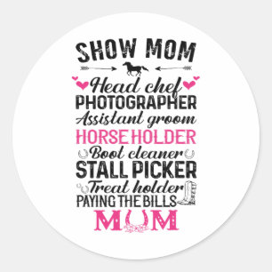 Laat Moeder Hoofdkok Fotograaf Istant Bruidegom Pa Ronde Sticker