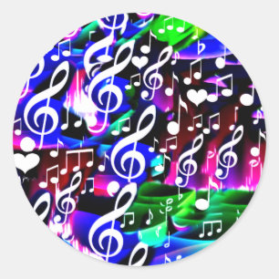 Laat muziek live gaan_ ronde sticker