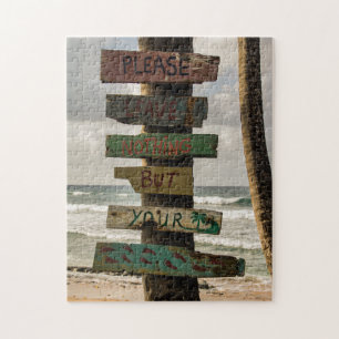 Laat niets anders dan voetafdrukken legpuzzel