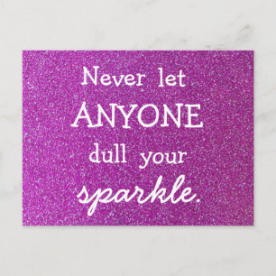 Laat nooit iemand je sprankelende Paarse glitter d Briefkaart