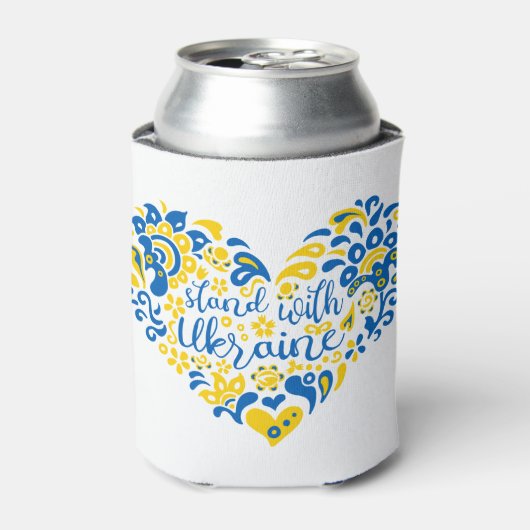 Laat Oekraïne met rust en hart Blikjeskoeler (Blikje Voorkant)