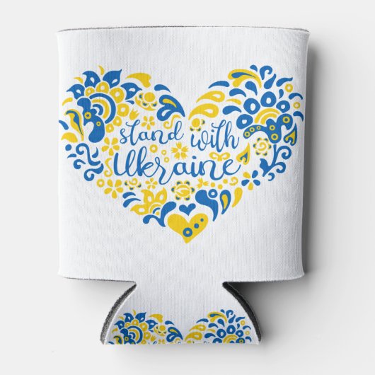 Laat Oekraïne met rust en hart Blikjeskoeler (Voorkant)