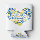 Laat Oekraïne met rust en hart Blikjeskoeler (Achterkant)