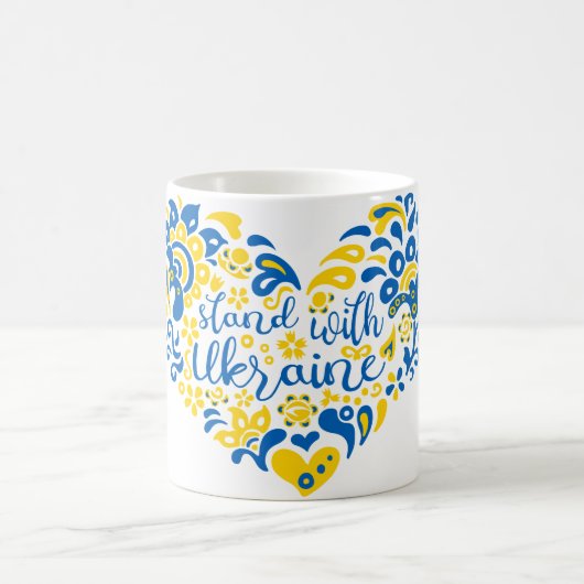 Laat Oekraïne met rust en hart Magische Mok (Center)