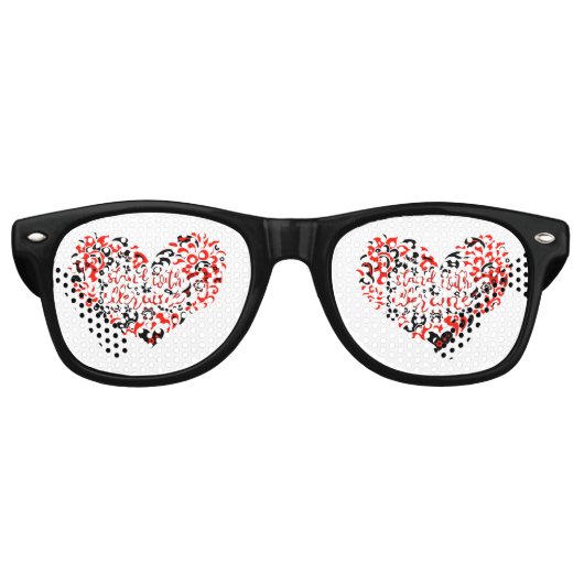 Laat Oekraïne met rust en hart Retro Zonnebril (Voorkant)