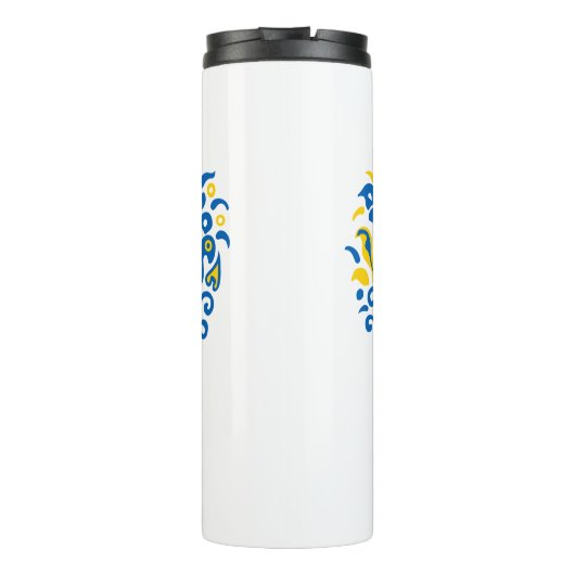 Laat Oekraïne met rust en hart Thermosbeker (Achterkant)