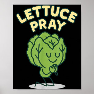 Laat ons bidden Funny Christelijke Pun Geloof Humo Poster