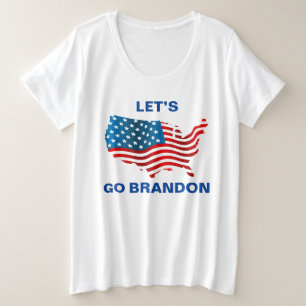 Laat ons Brandon Plus-formaat gaan Grote Maat T-shirt