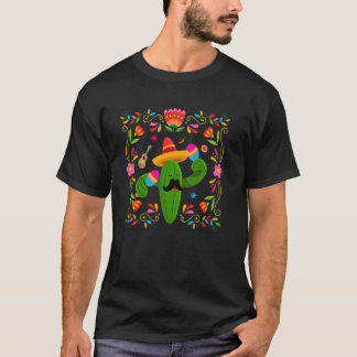 Laat ons Cinco De Mayo feesten met Gitaar Cactus S T-shirt