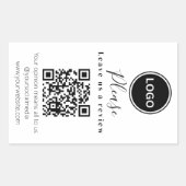 Laat ons een review achter | QR-code Modern Visite Rechthoekige Sticker (Voorkant)
