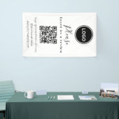 Laat ons een review achter | QR-code Modern Visite Spandoek (Beurs)