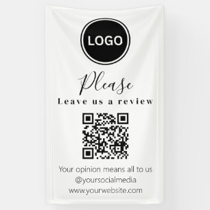 Laat ons een review achter QR-code Modern Visite Spandoek