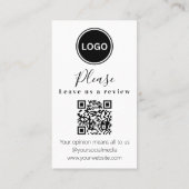 Laat ons een review achter | QR-code Modern Visite Visitekaartje (Achterkant)